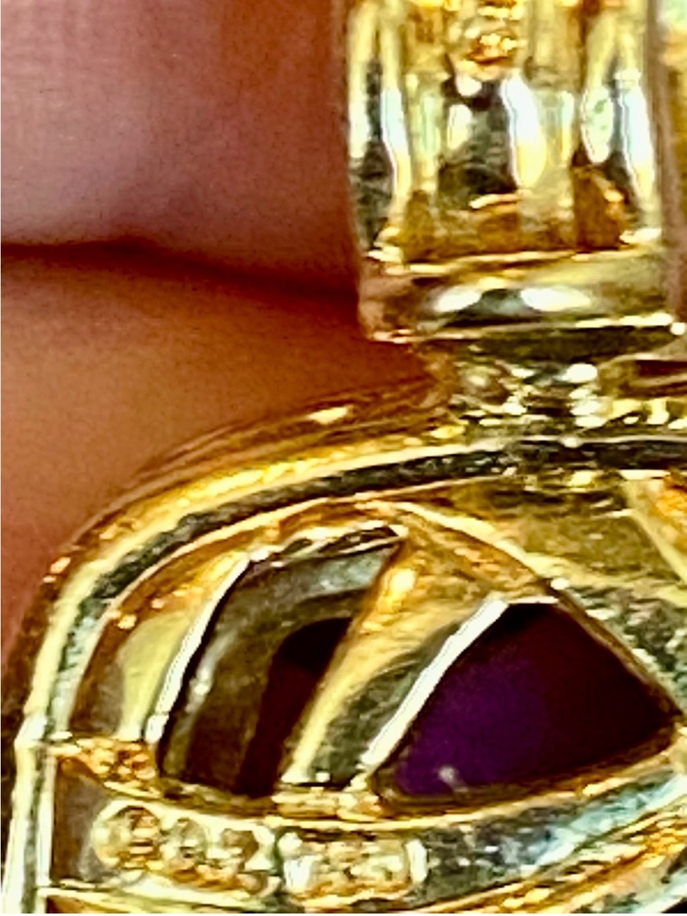 David Yurman 18k Gold Amethyst and Diamond Enhancer Pendant 30mm 17.5gr - Picture 7 of 8
